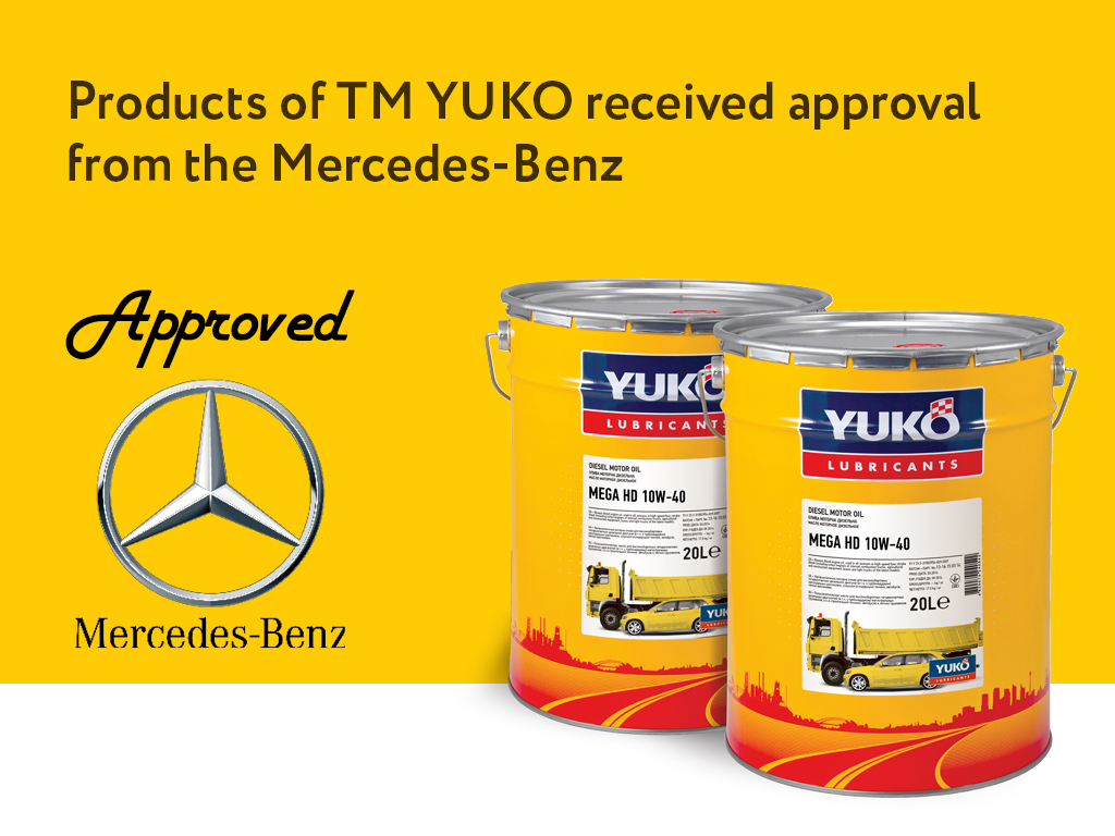 Engine oil Yuko Mega HD 10W-40 received an approval from Mercedes-Benz!