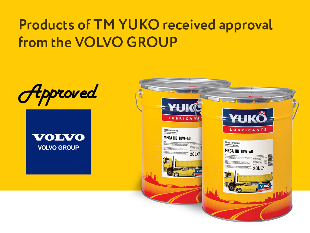 We received VOLVO approval for YUKO MEGA HD 10W-40!