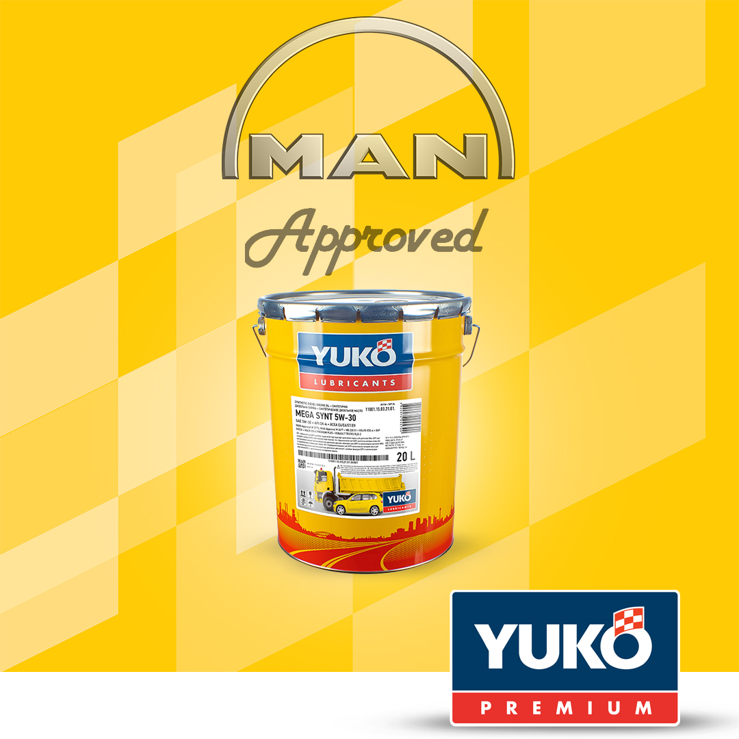 Моторное масло YUKO MEGA SYNT 5W-30 получило одобрение компании MAN